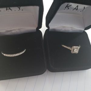 Wedding and engagement ring set